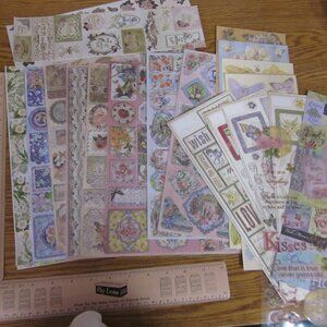 22 pc Glitter Sticker Sheets Cards Scrapbooking